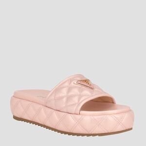 Guess Quilted Platform Slides